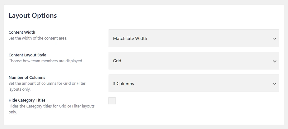 Kraken Teams landing page layout options screen