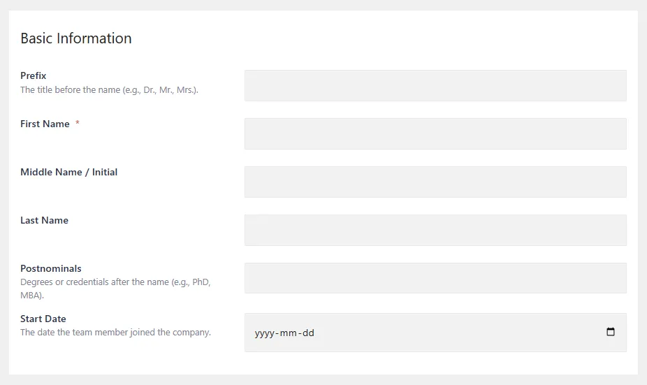 Kraken Teams basic information screen