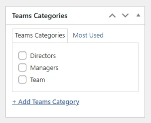 Kraken Teams category options