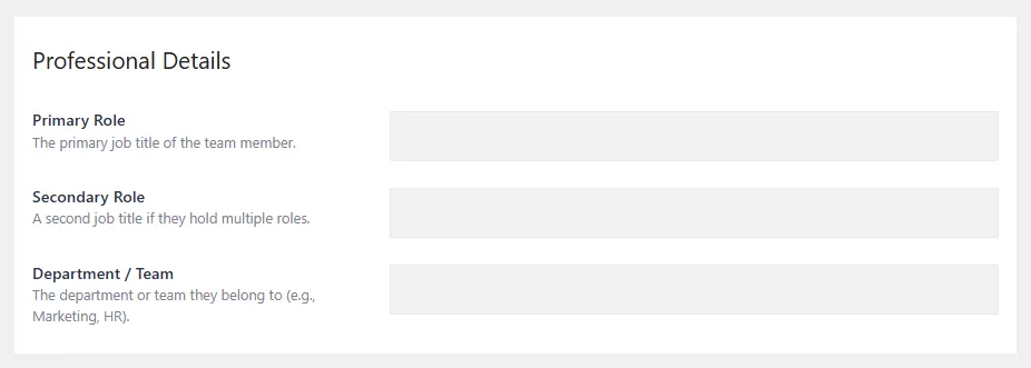 Kraken Teams professional details screen