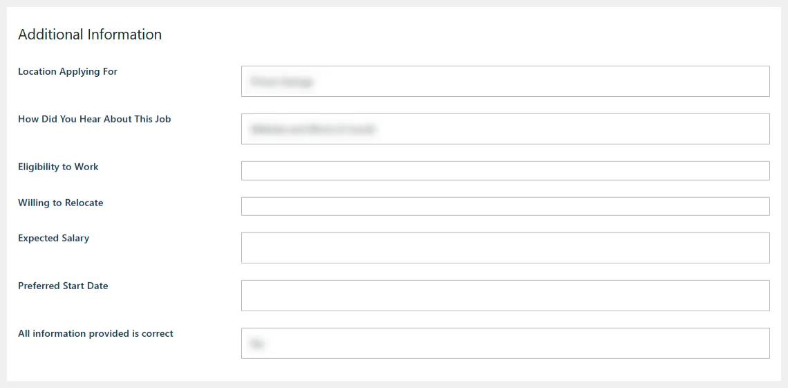 Careers additional information