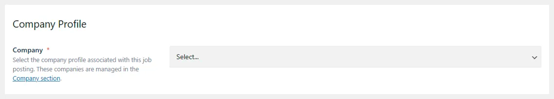 Careers Company Profile setting