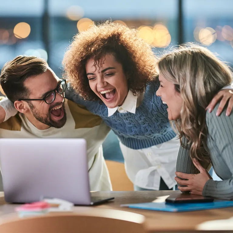 Group of happy employees