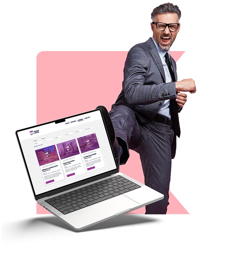 Man kicking a laptop