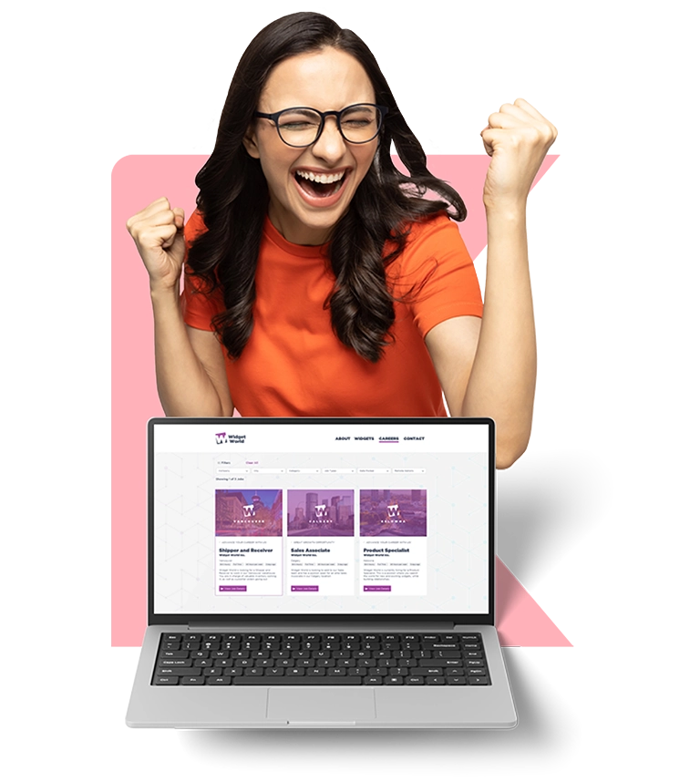 Woman behind a laptop